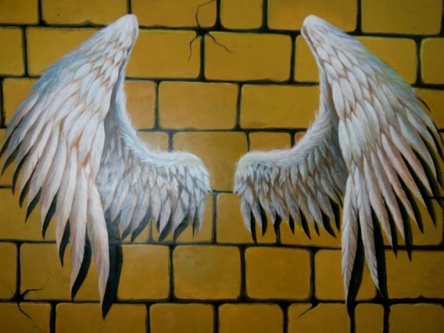 tranh tường cánh thiên thần