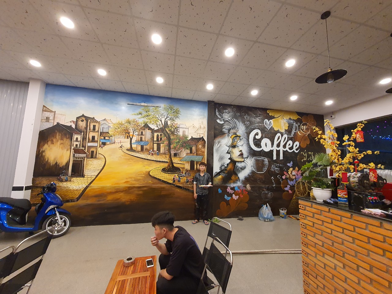 vẽ tranh tường cafe biên hòa đồng nai